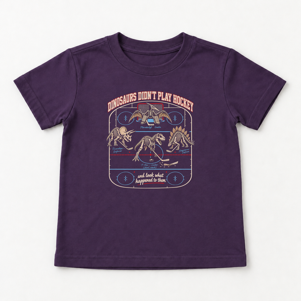 Dinosaurs Didn't Play Hockey Youth T-Shirt