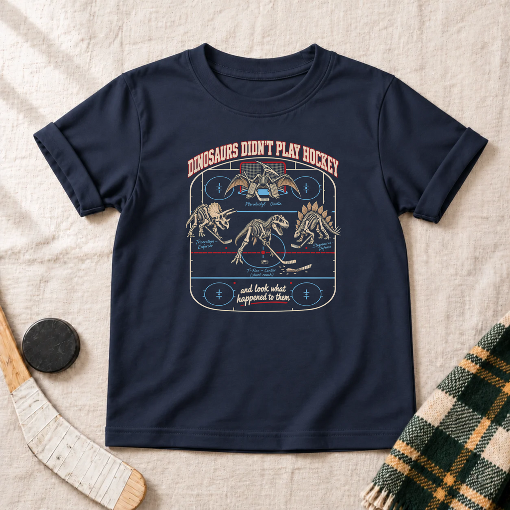 Dinosaurs Didn't Play Hockey Youth T-Shirt