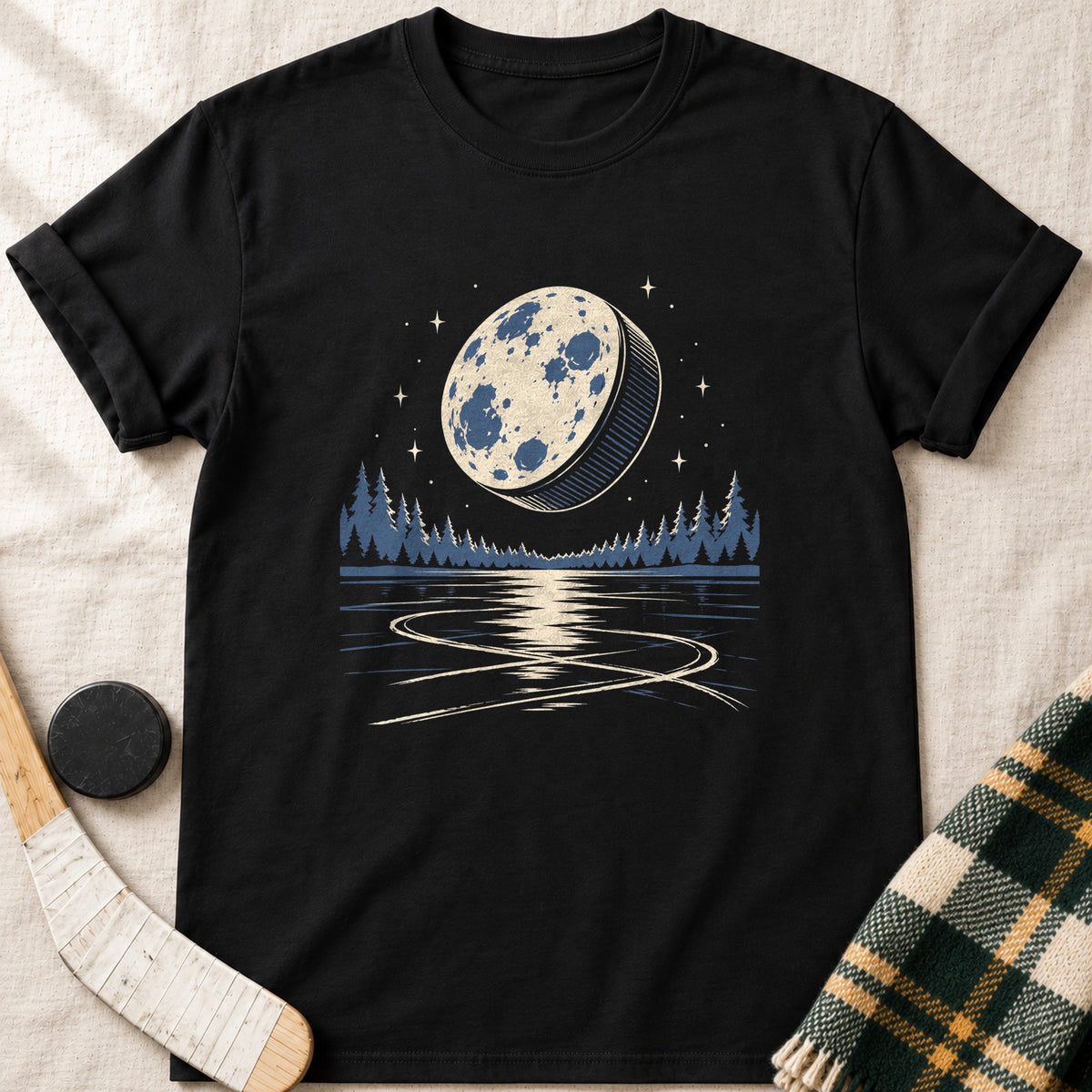 Puck Moon Hockey T-Shirt