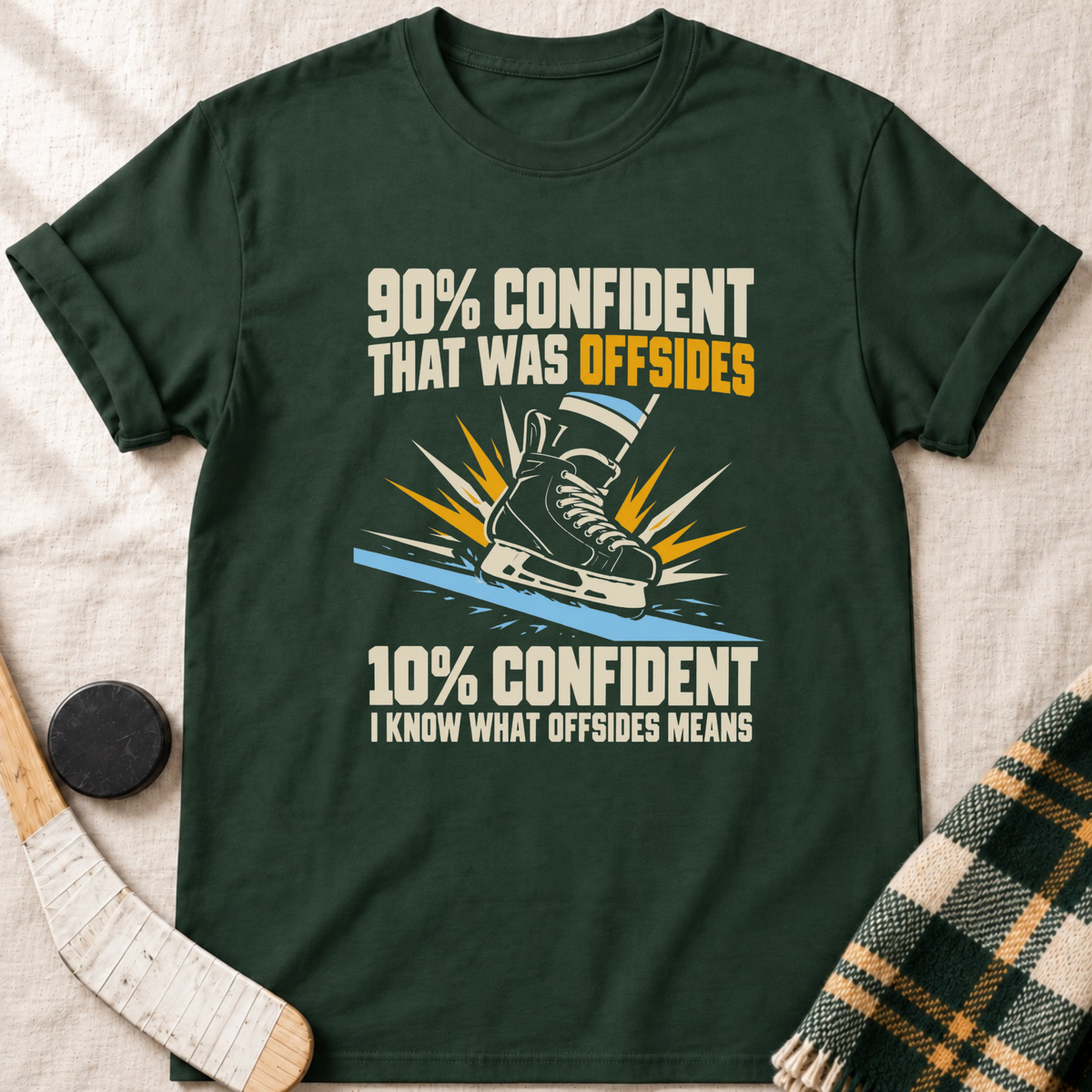 90% Confident That Was Offsides Hockey T-Shirt