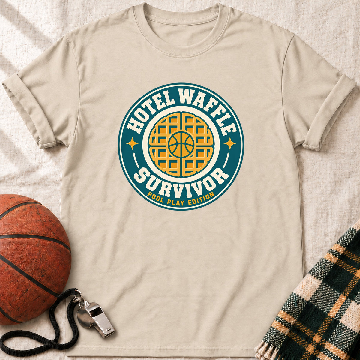 Hotel Waffle Survivor Basketball T-Shirt