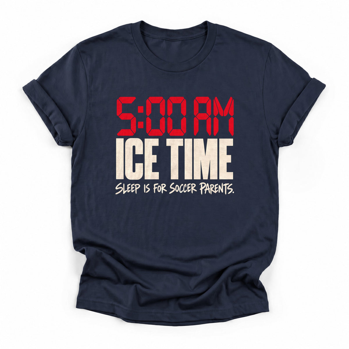 5:00 AM Ice Time Hockey T-Shirt in Navy
