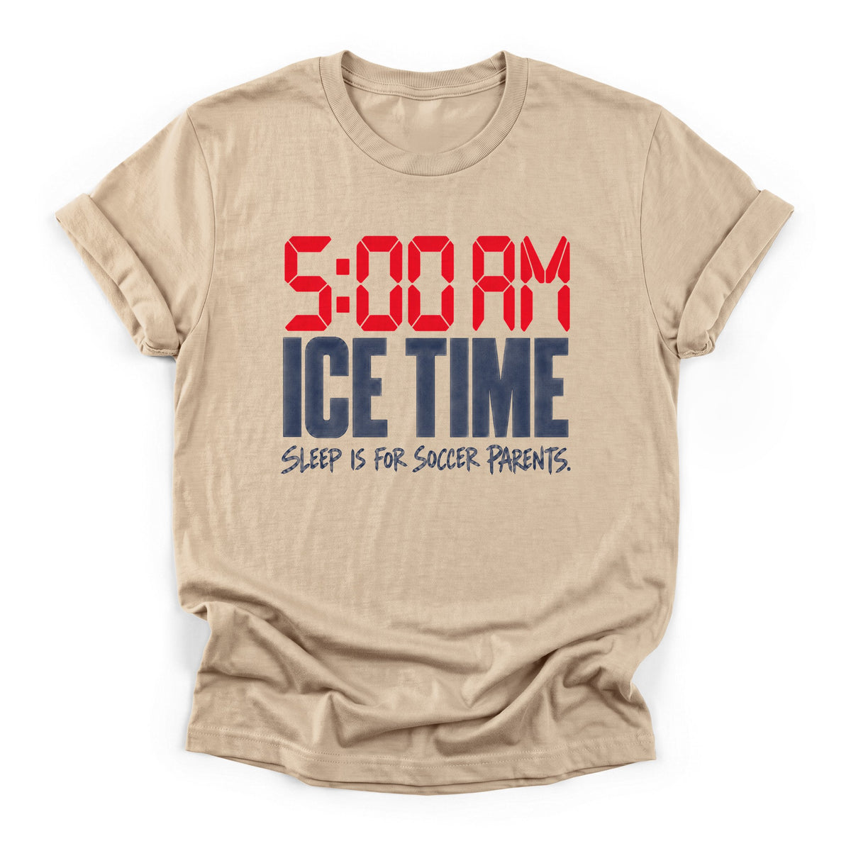 5:00 AM Ice Time Hockey T-Shirt in Sand