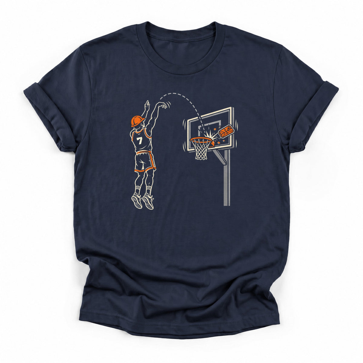 Brick Basketball T-Shirt in Navy