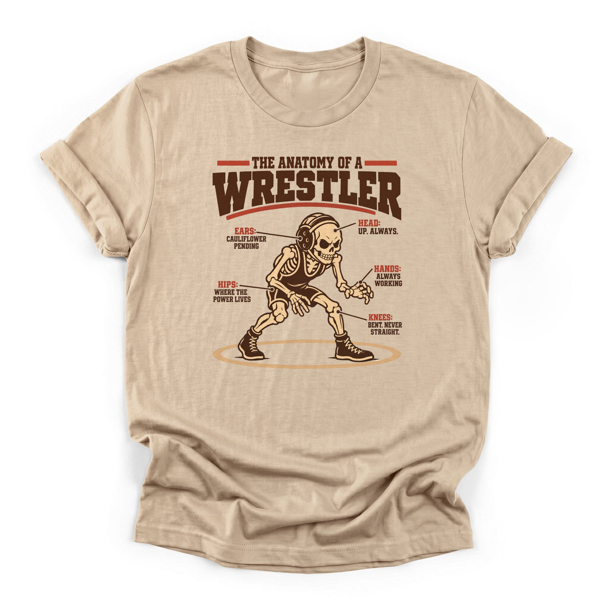 Anatomy of a Wrestler T-Shirt in Sand