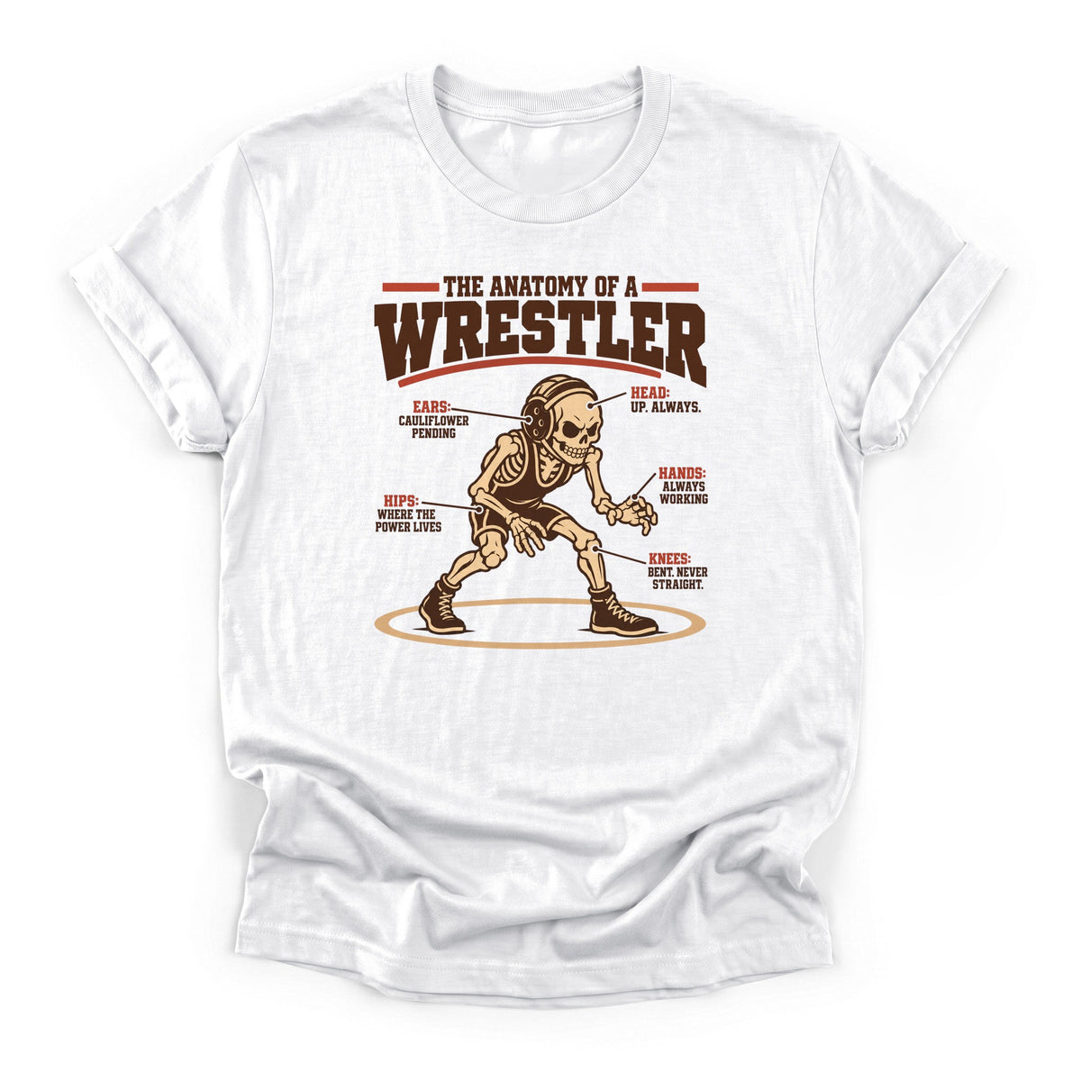 Anatomy of a Wrestler T-Shirt in White