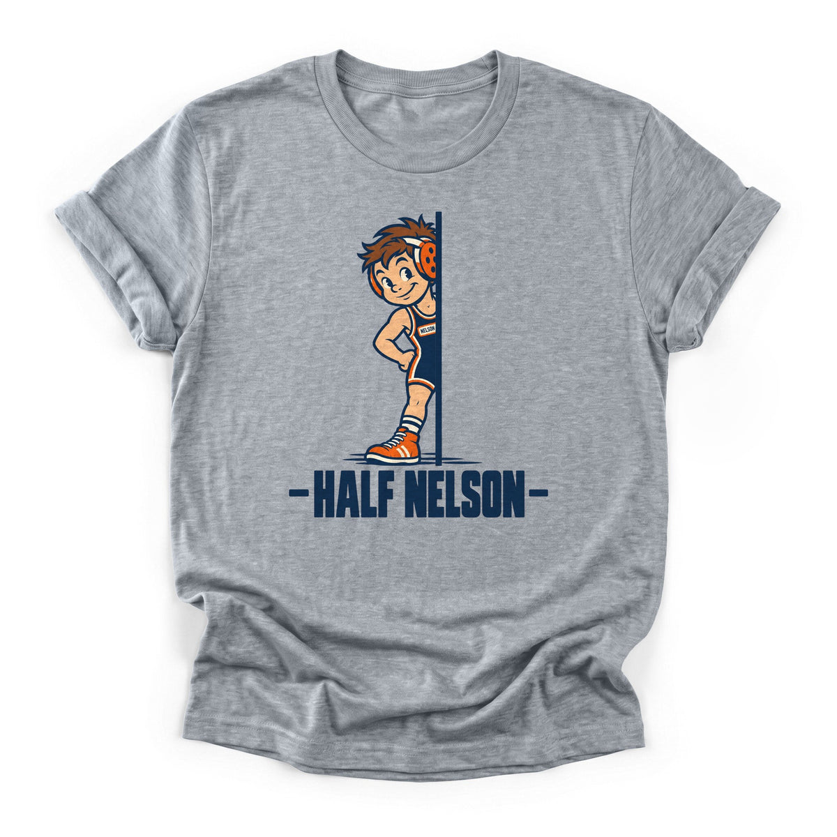Half Nelson Wrestling T-Shirt in Sport Grey